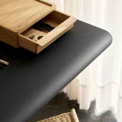 AB019 Wall Desk, sort/olieret egetræsfinér