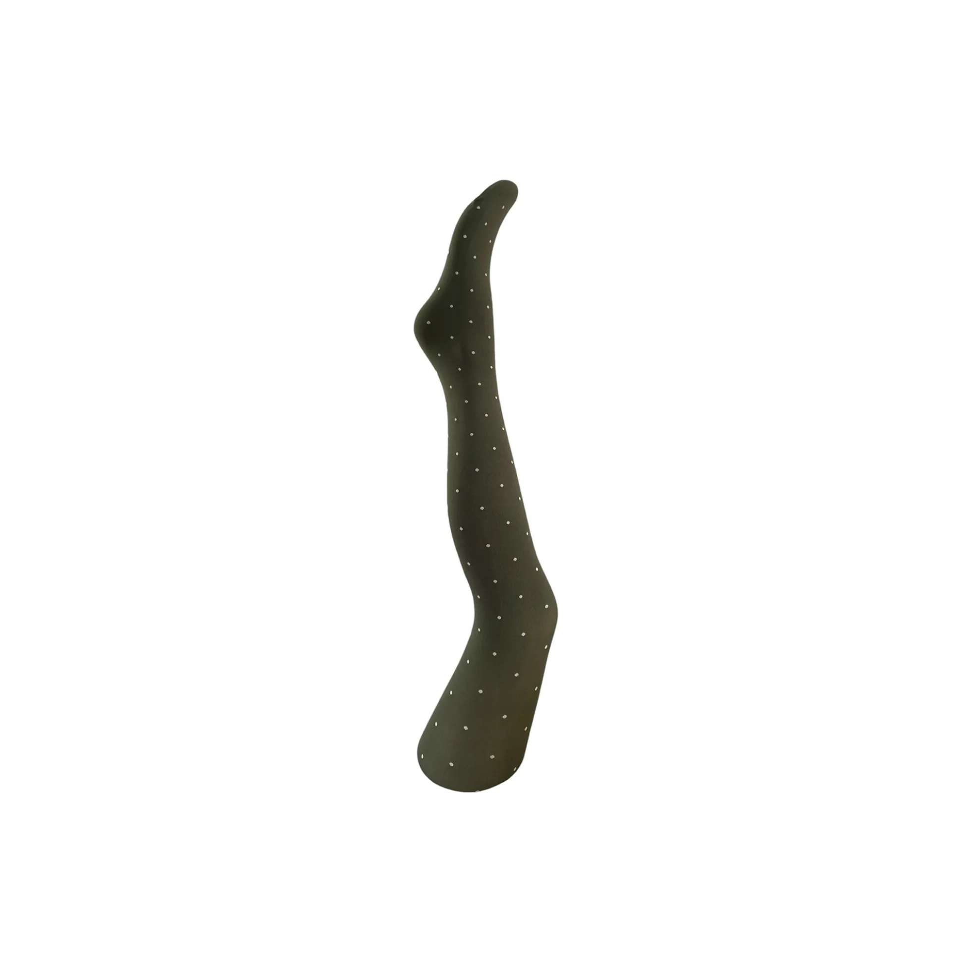 Agnes army dot tights, army w. off white dots