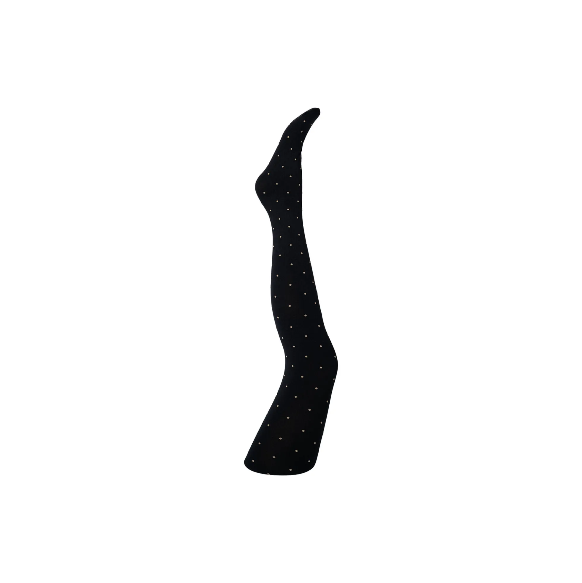 Agnes black dot tights, black w. light sand dots