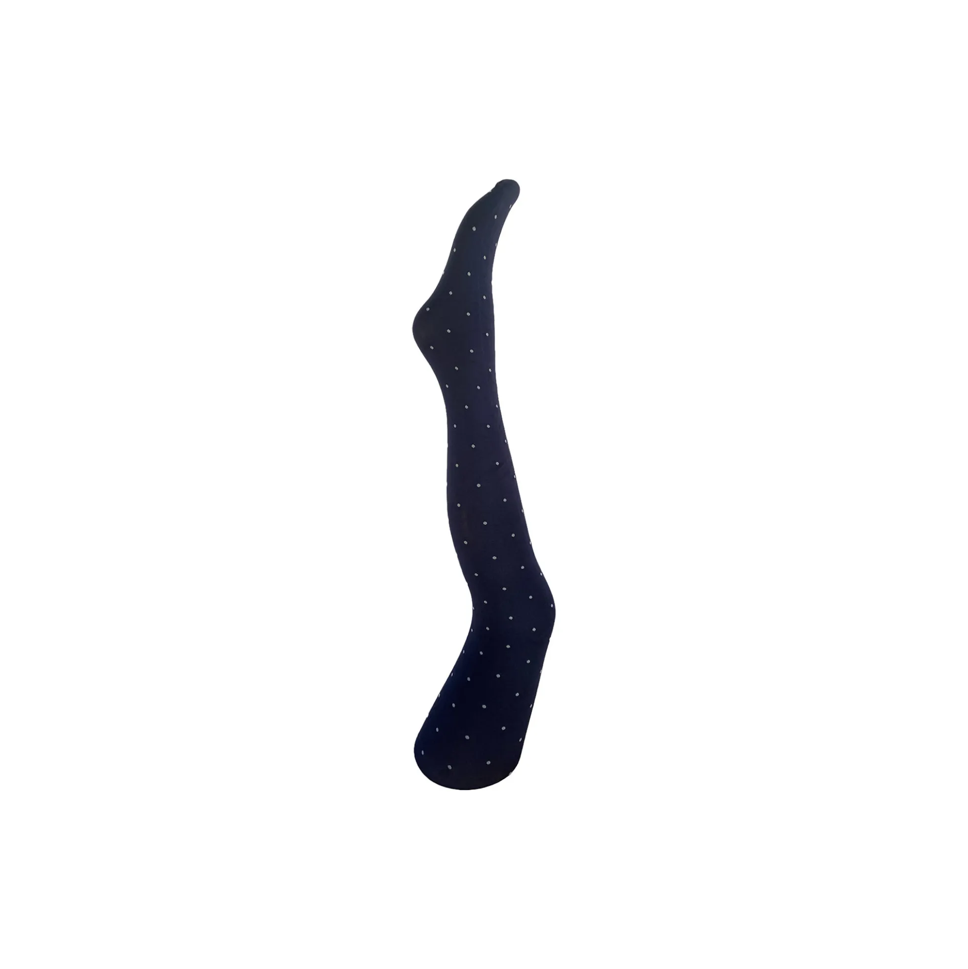 Agnes navy dot tights, navy w. light grey dots