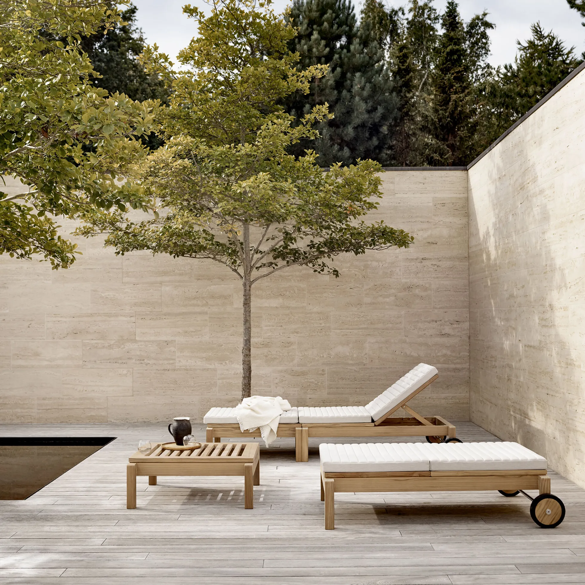 AH604F Outdoor lounger fodskammel