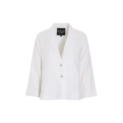 Airy linen a-formet jakke, white