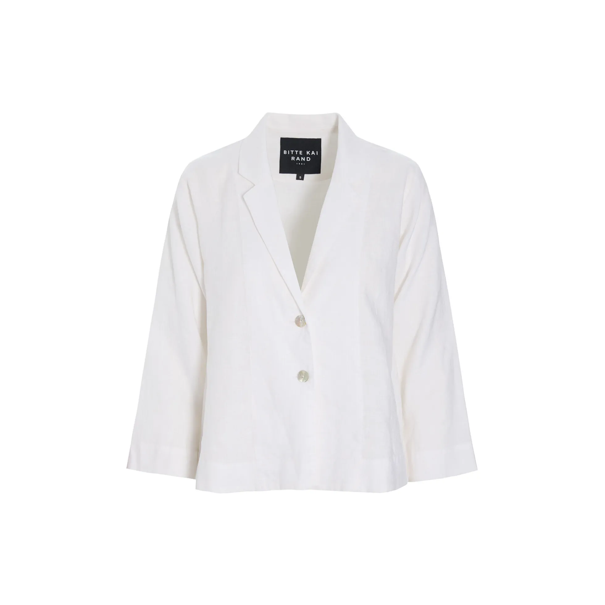 Airy linen a-formet jakke, white