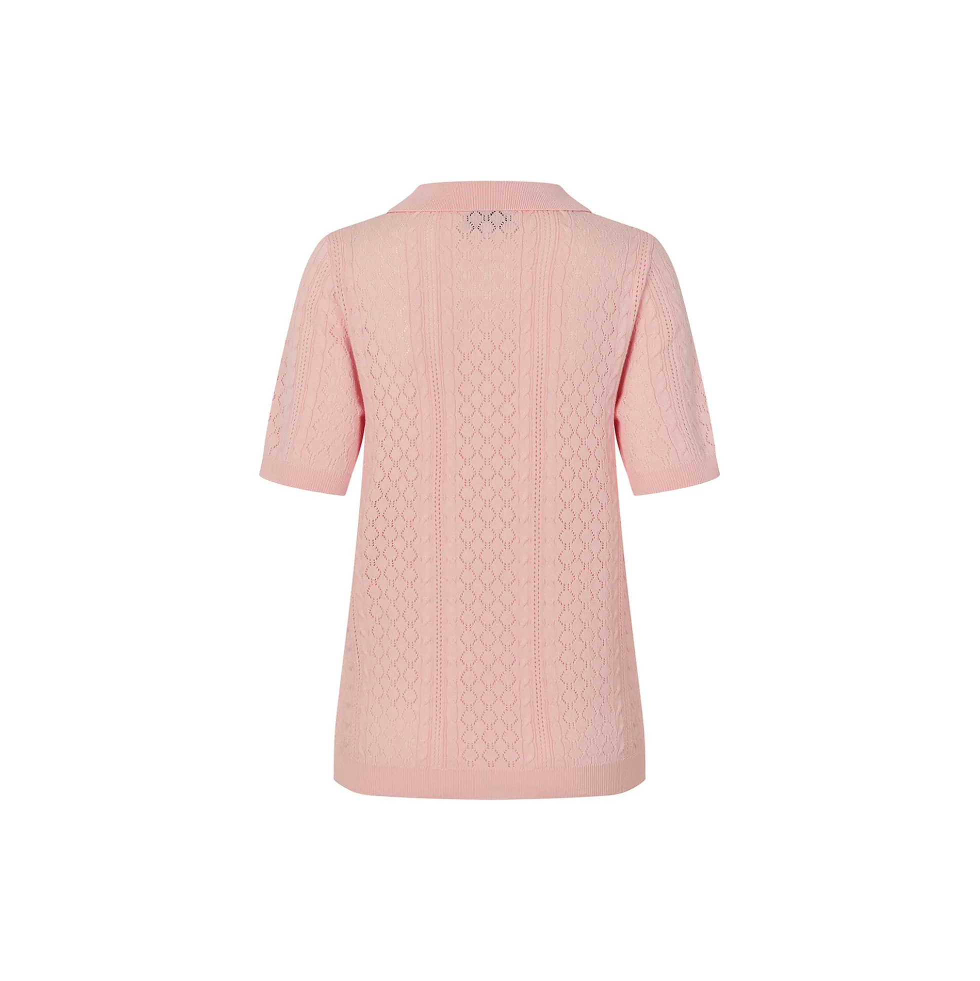 AlaiaLL Polo Knit S/S, light pink