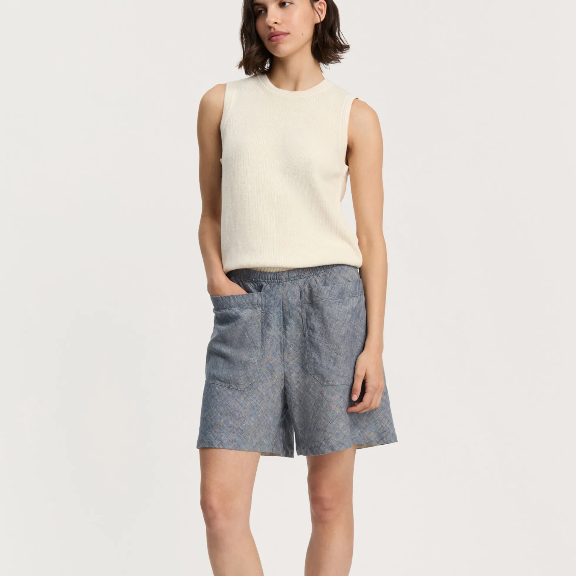 Aliba Shorts Linen, night sky