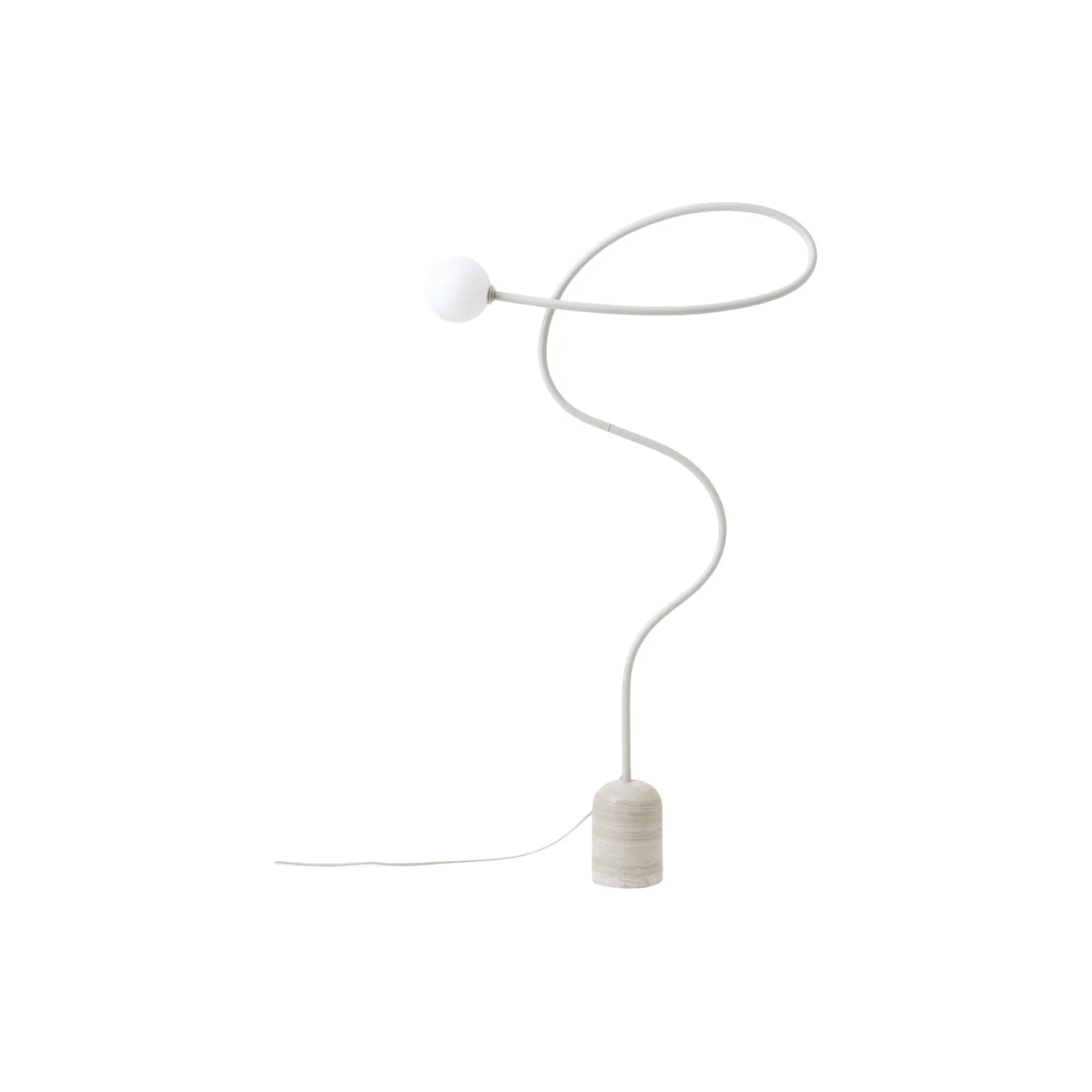 Alina Floor Lamp with Marble Base, white/beige