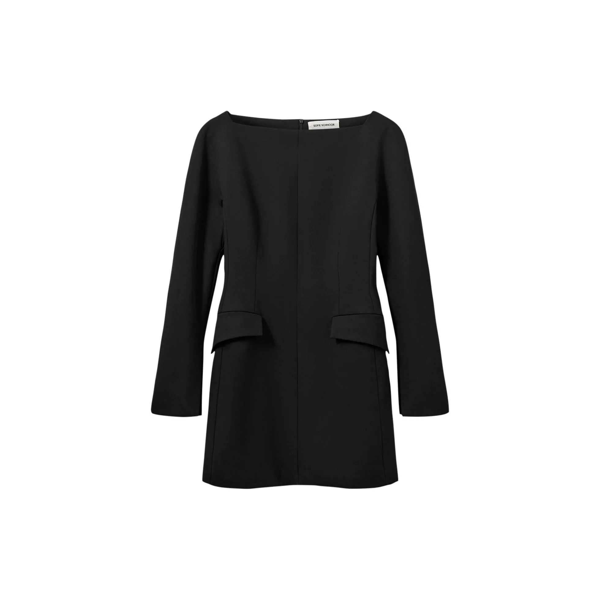 ALLIESW FITTED SHORT DRESS, black