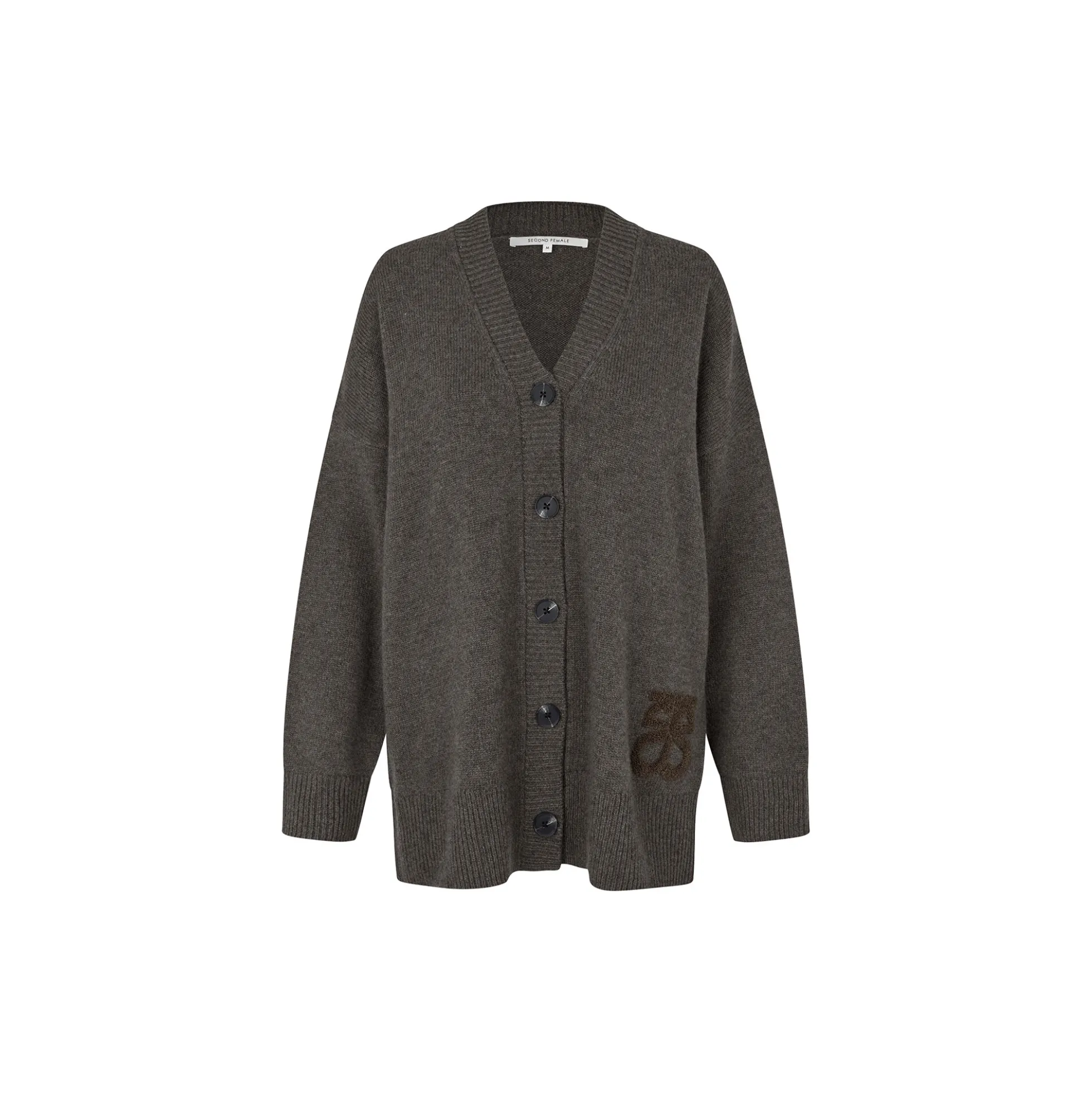 Alpha Knit Monogram Cardigan, black olive