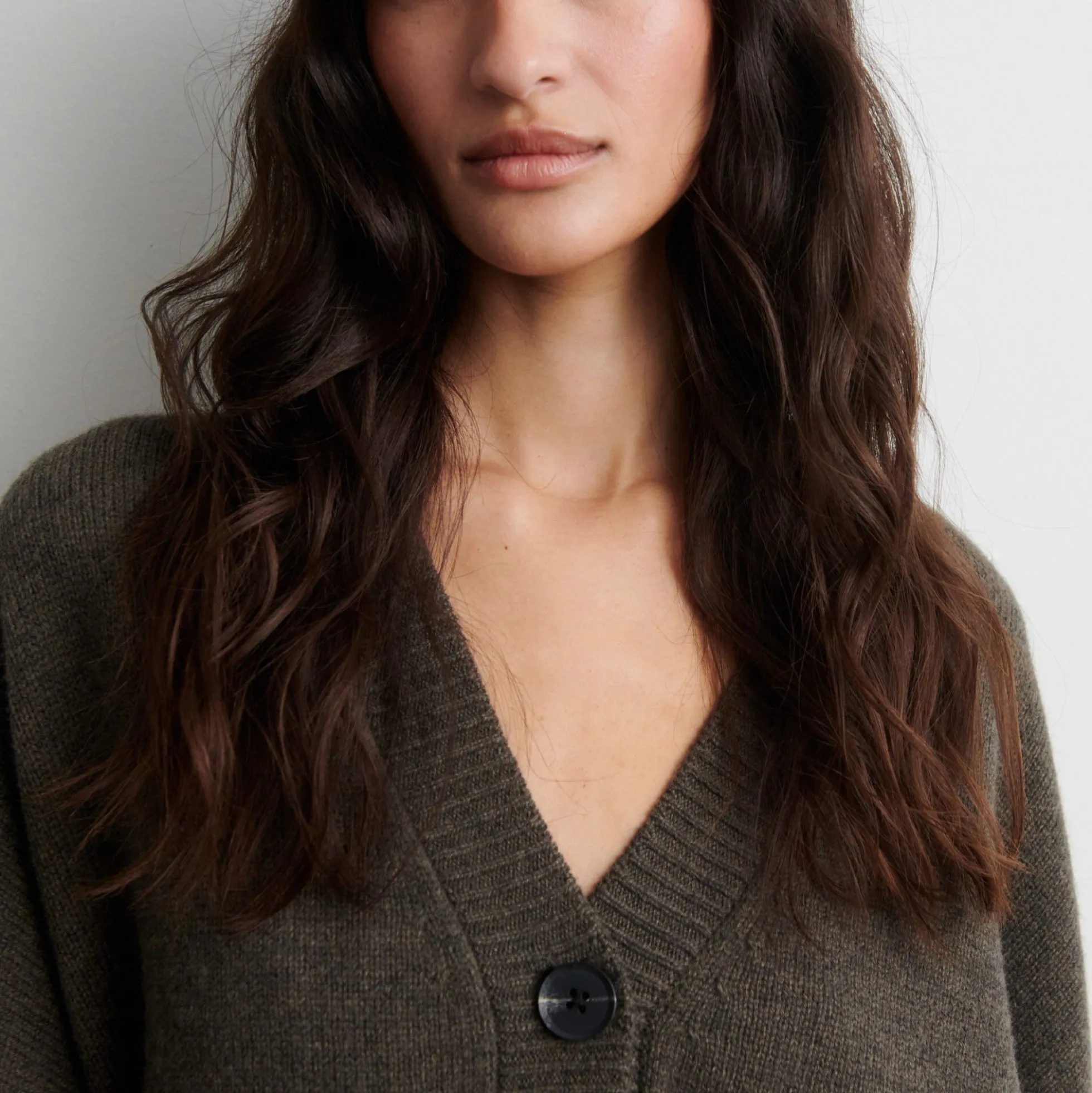 Alpha Knit Monogram Cardigan, black olive