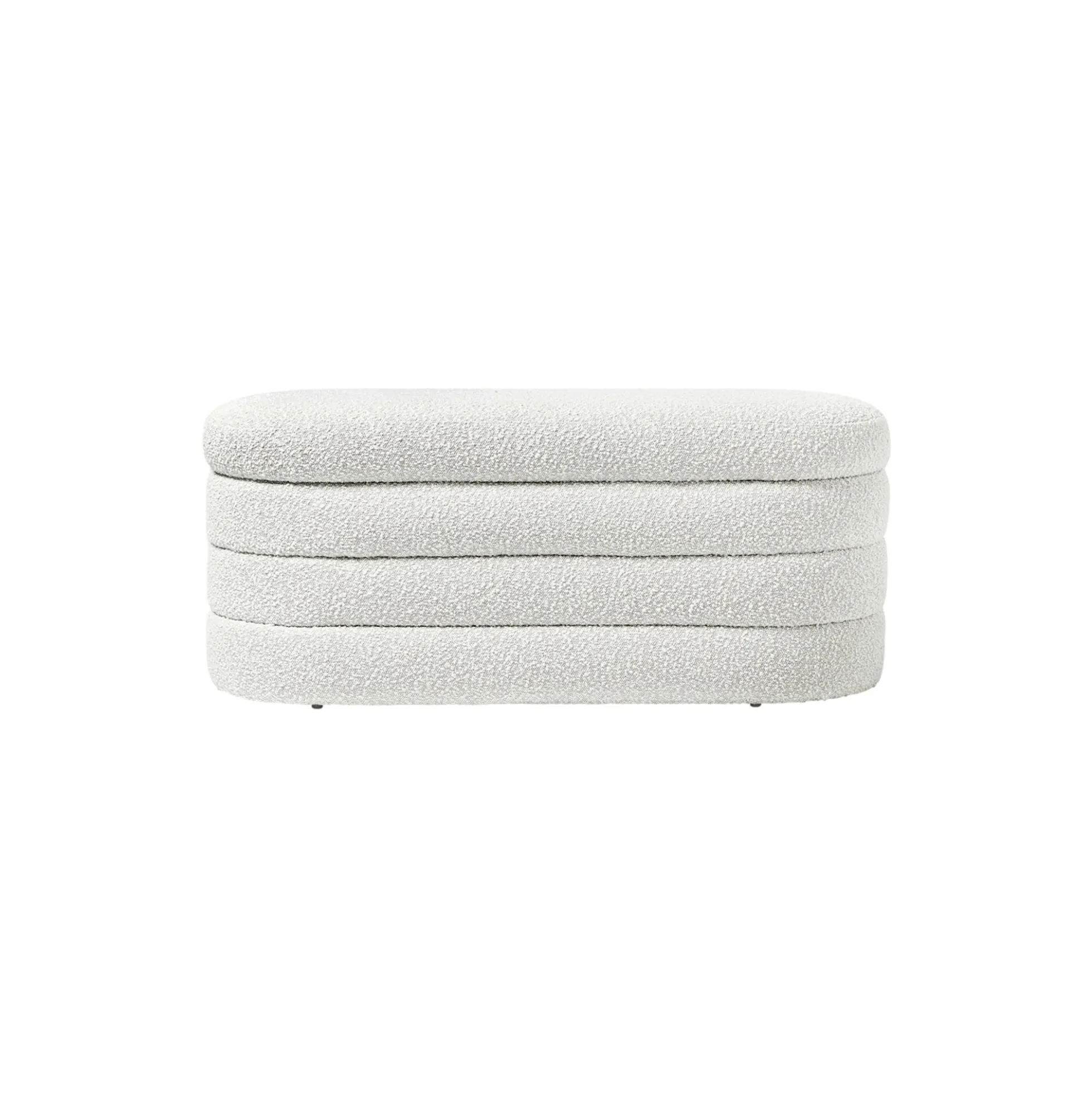 Alto Bench with Storage Space, bouclé off white