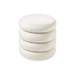 Alto Pouf with Storage Space, feather off white