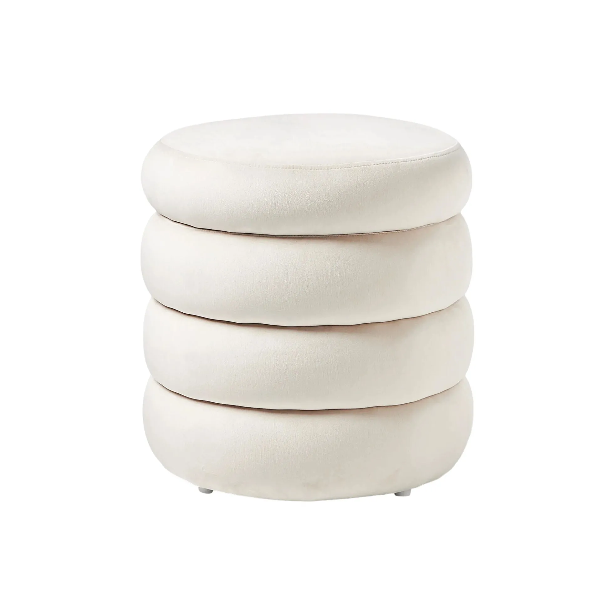 Alto Pouf with Storage Space, feather off white