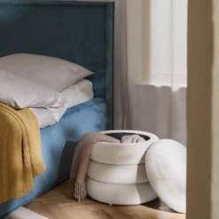 Alto Pouf with Storage Space, feather off white