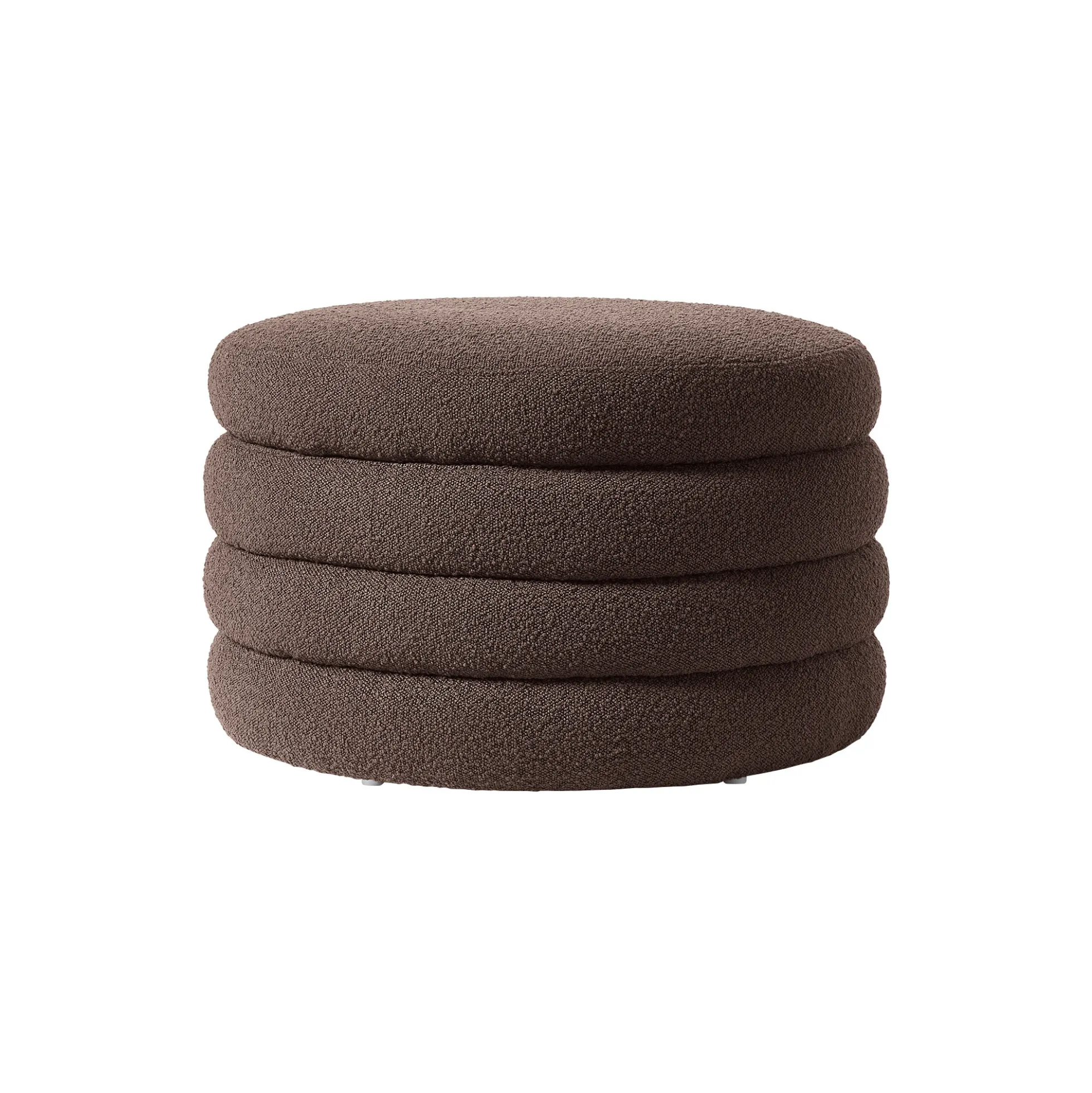 Alto XL Stool with Storage Space, bouclé dark brown