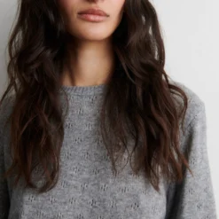 Amala Knit SS O-Neck, mid grey melange