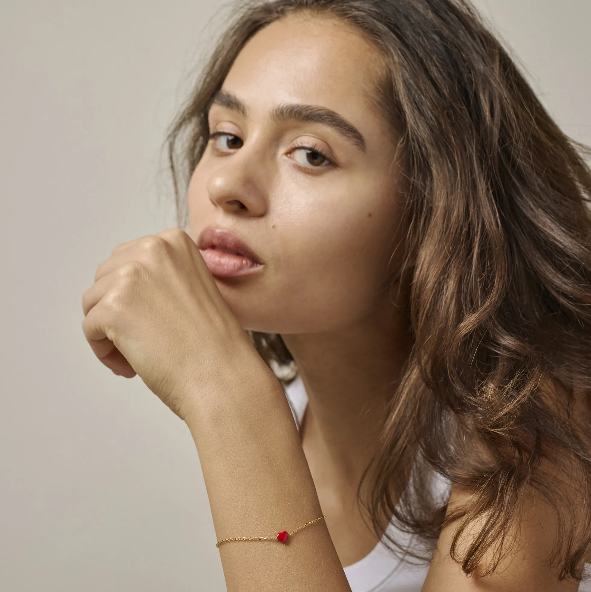 Amore Armbånd, forgyldt/rød