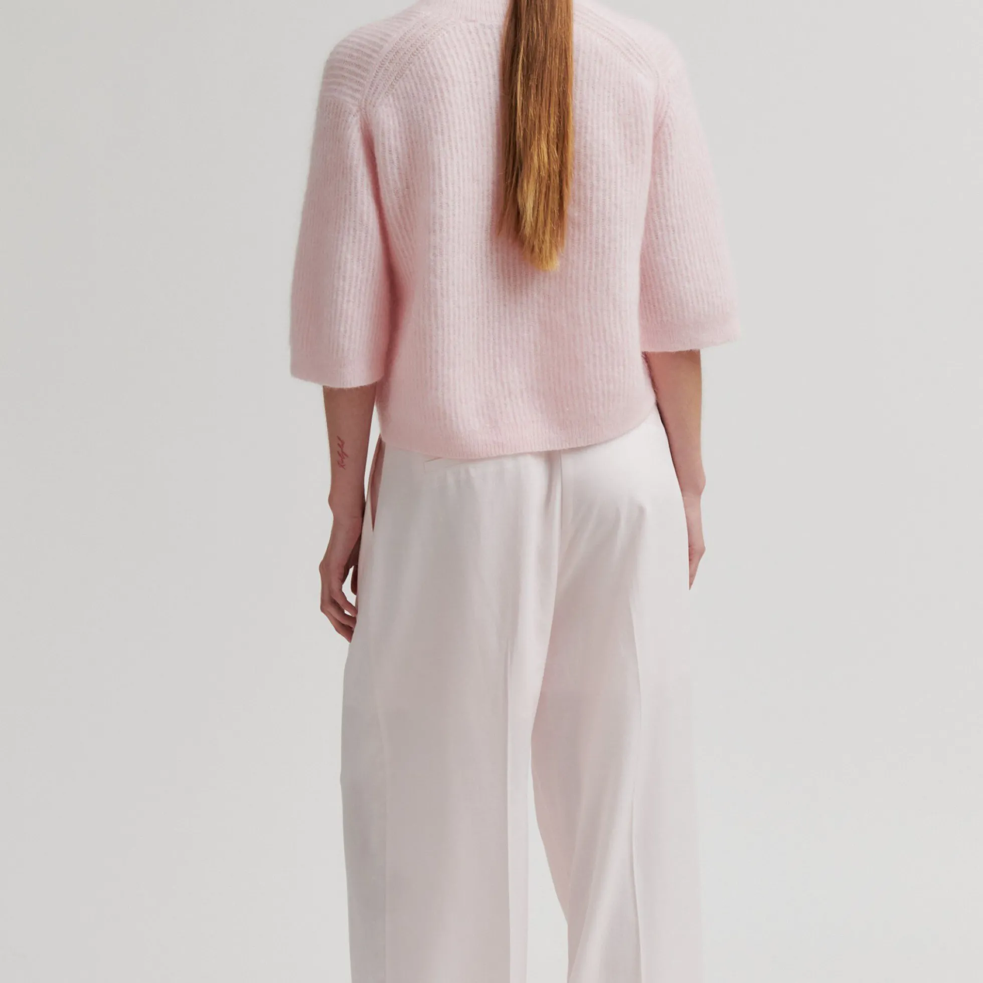 Andrea Knit Rib Cardigan, crystal pink
