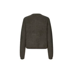 Andrea Knit Rib LS Cardigan, black olive