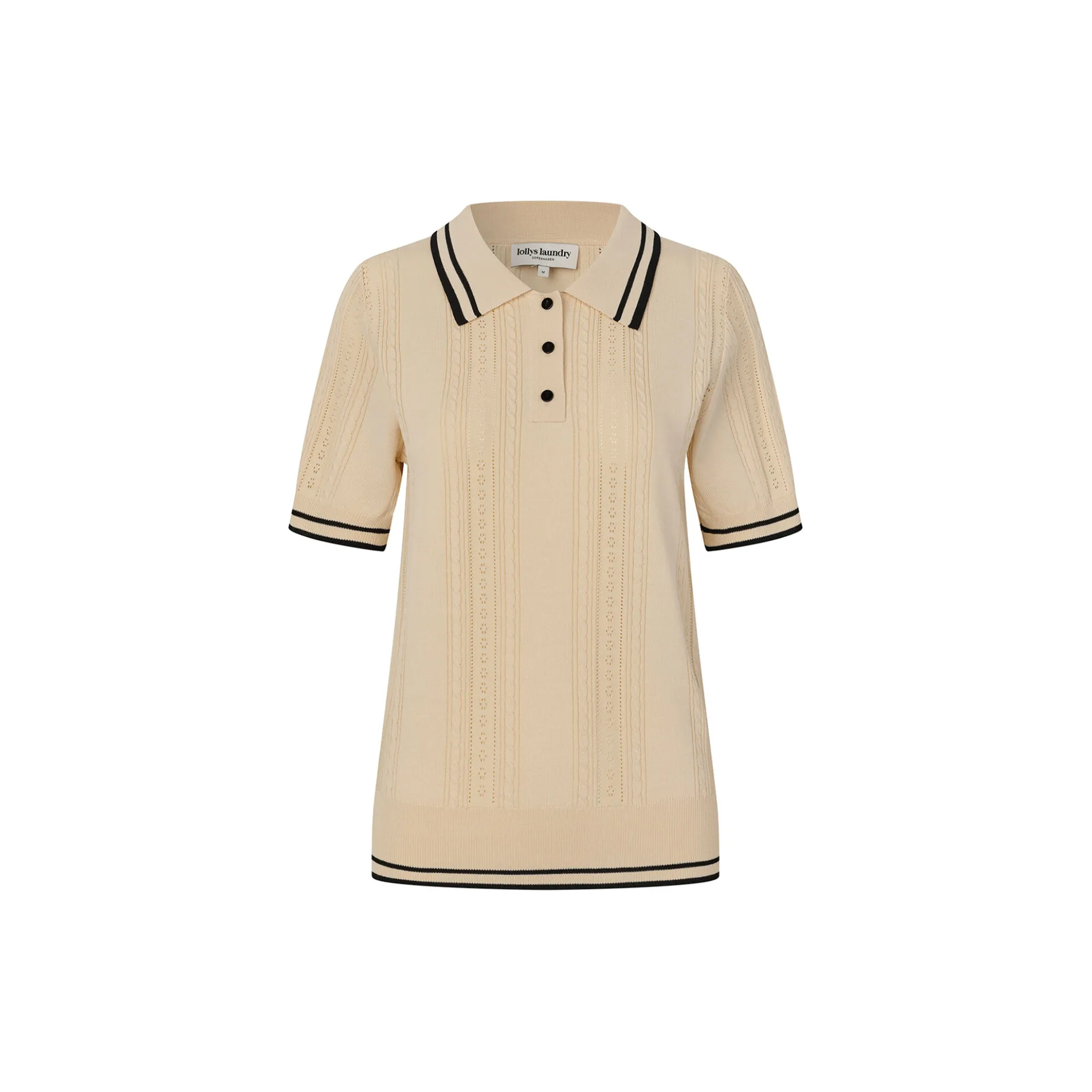 AndreaLL Polo Knit S/S, creme