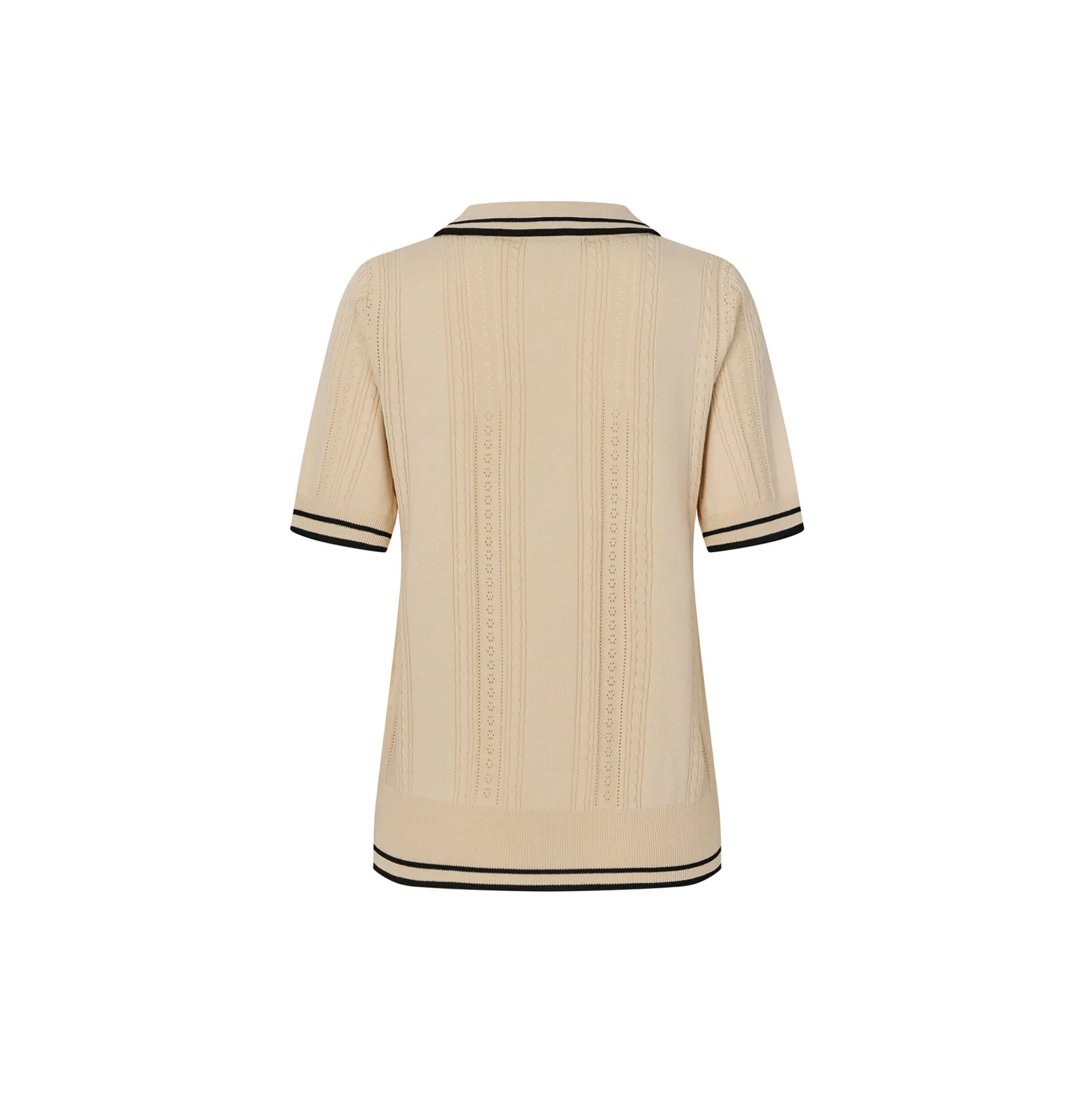AndreaLL Polo Knit S/S, creme