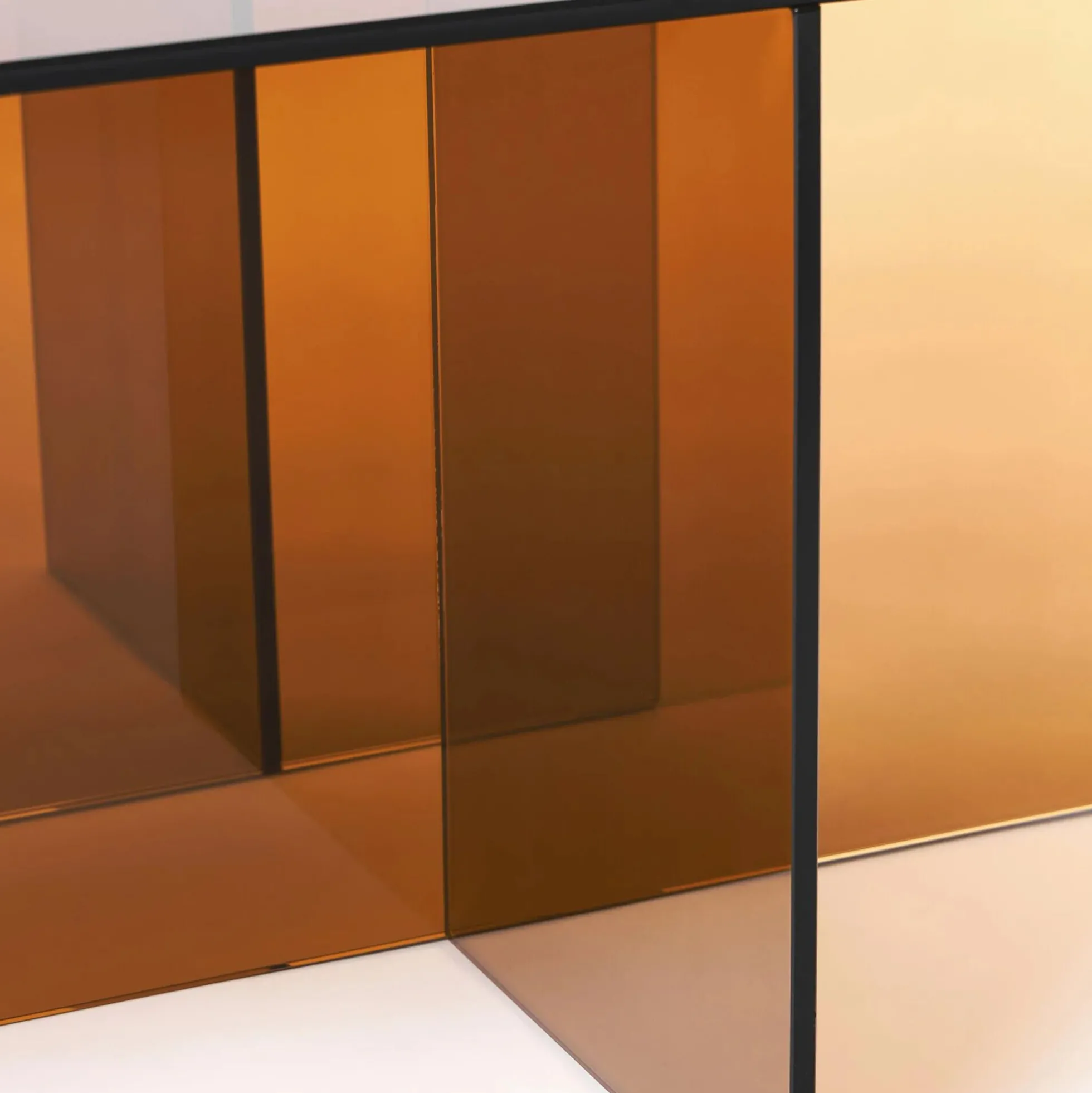Anouk Glass Coffee Table, brown transparent