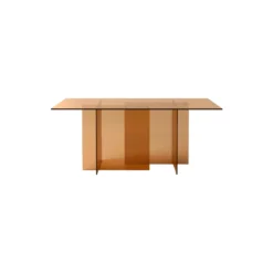 Anouk Glass Dining Table, brown transparent
