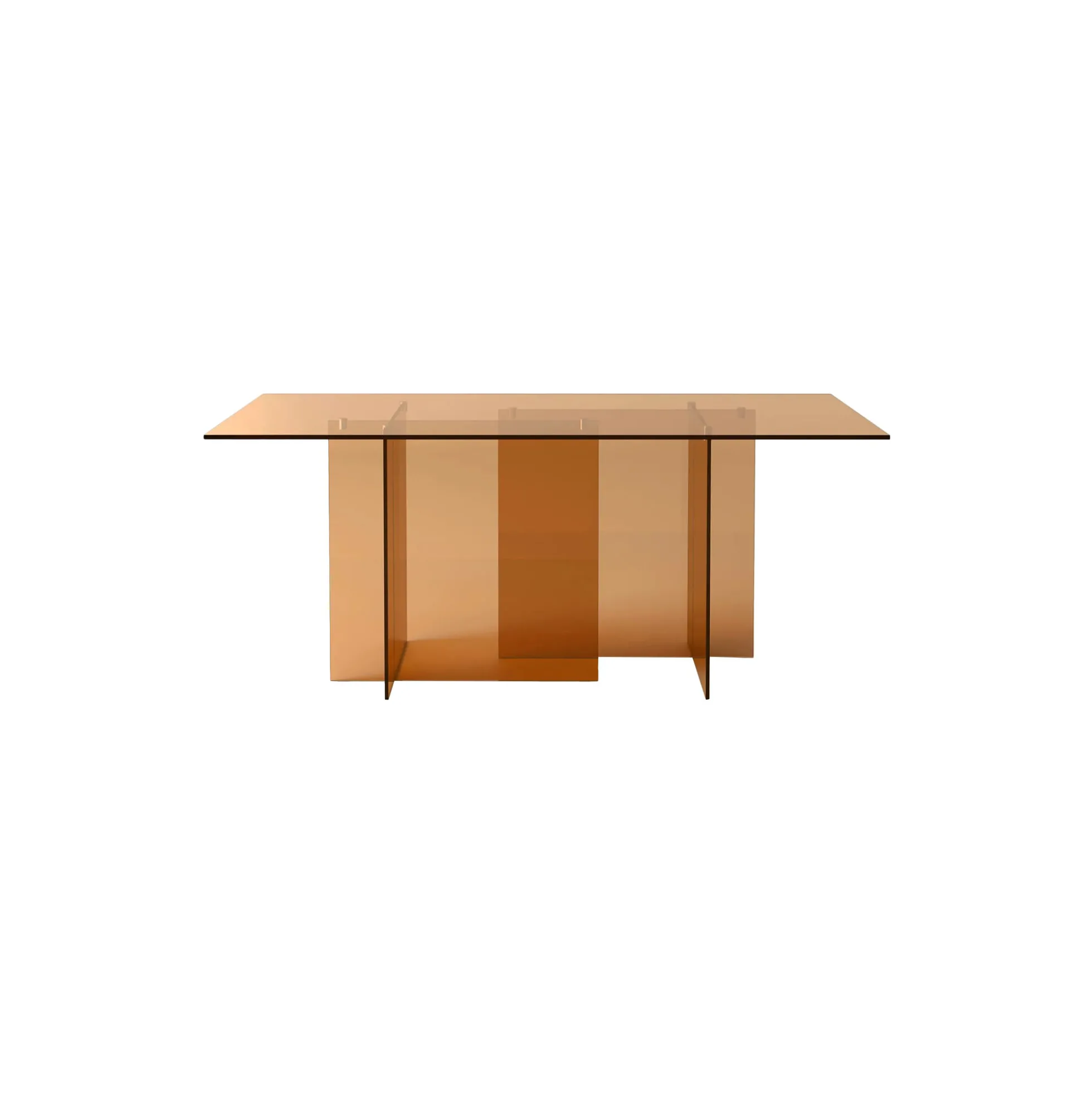 Anouk Glass Dining Table, brown transparent