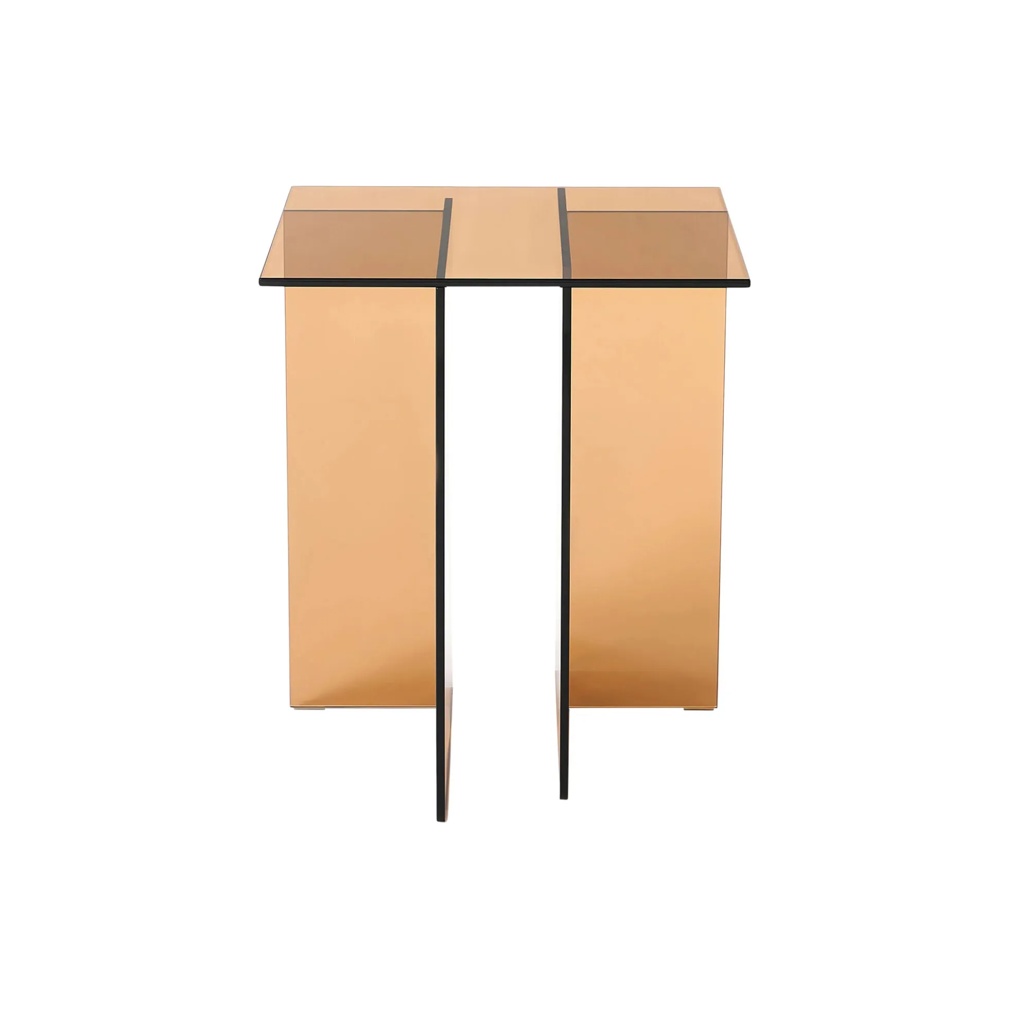 Anouk Glass Side Table, brown transparent