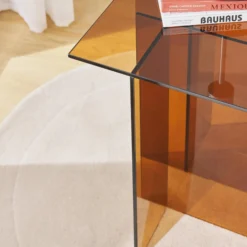 Anouk Glass Side Table, brown transparent