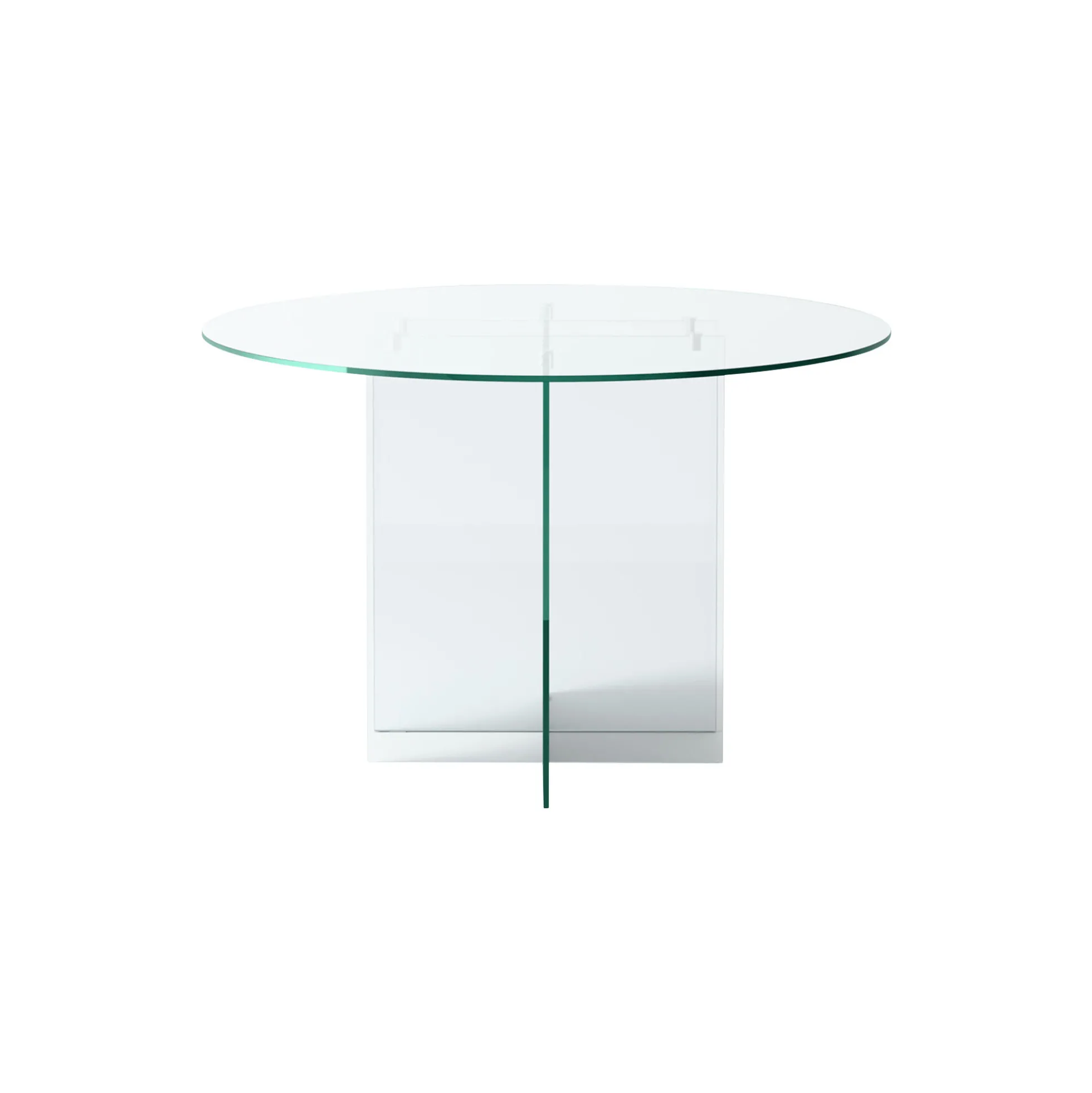 Anouk Round Glass Dining Table, transparent