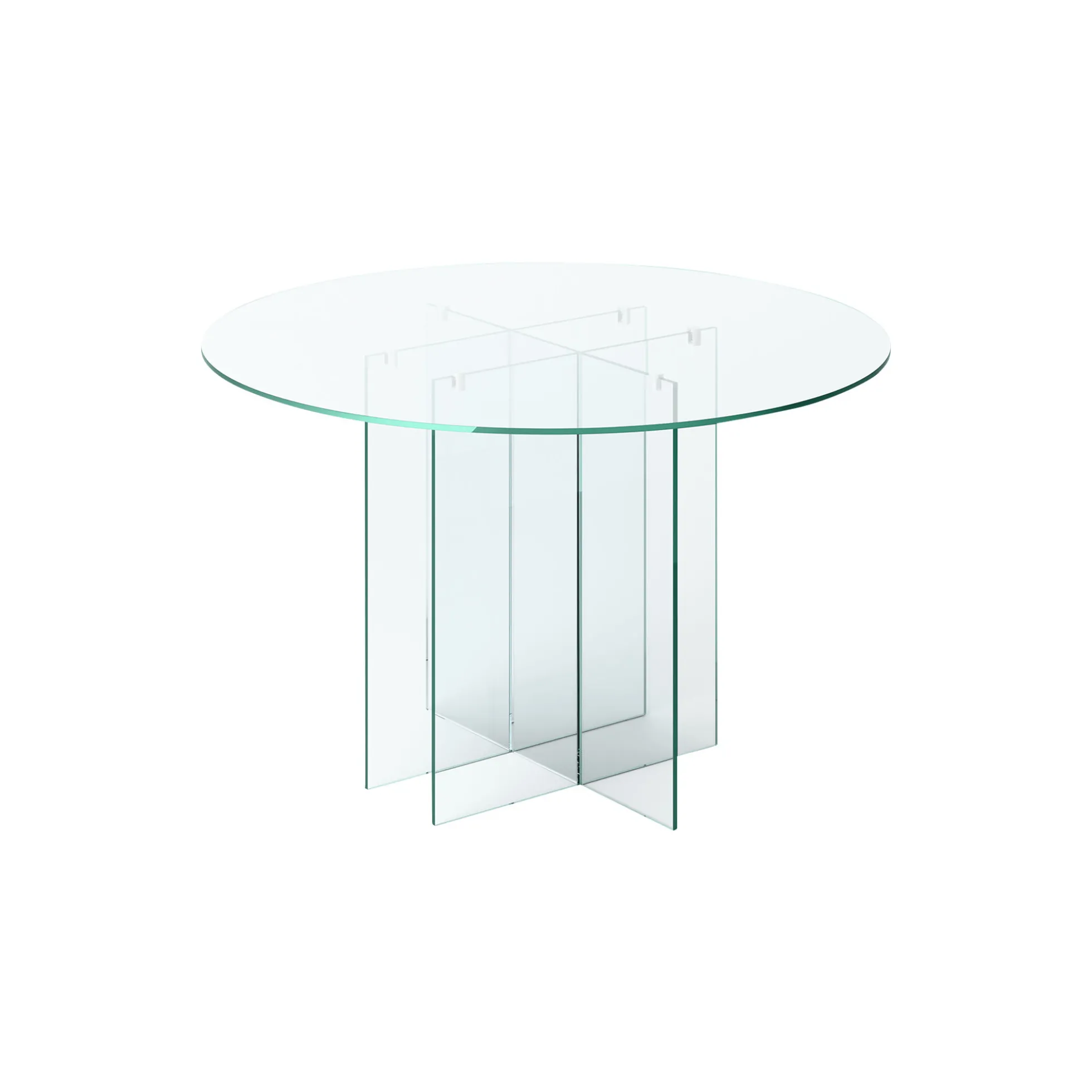 Anouk Round Glass Dining Table, transparent
