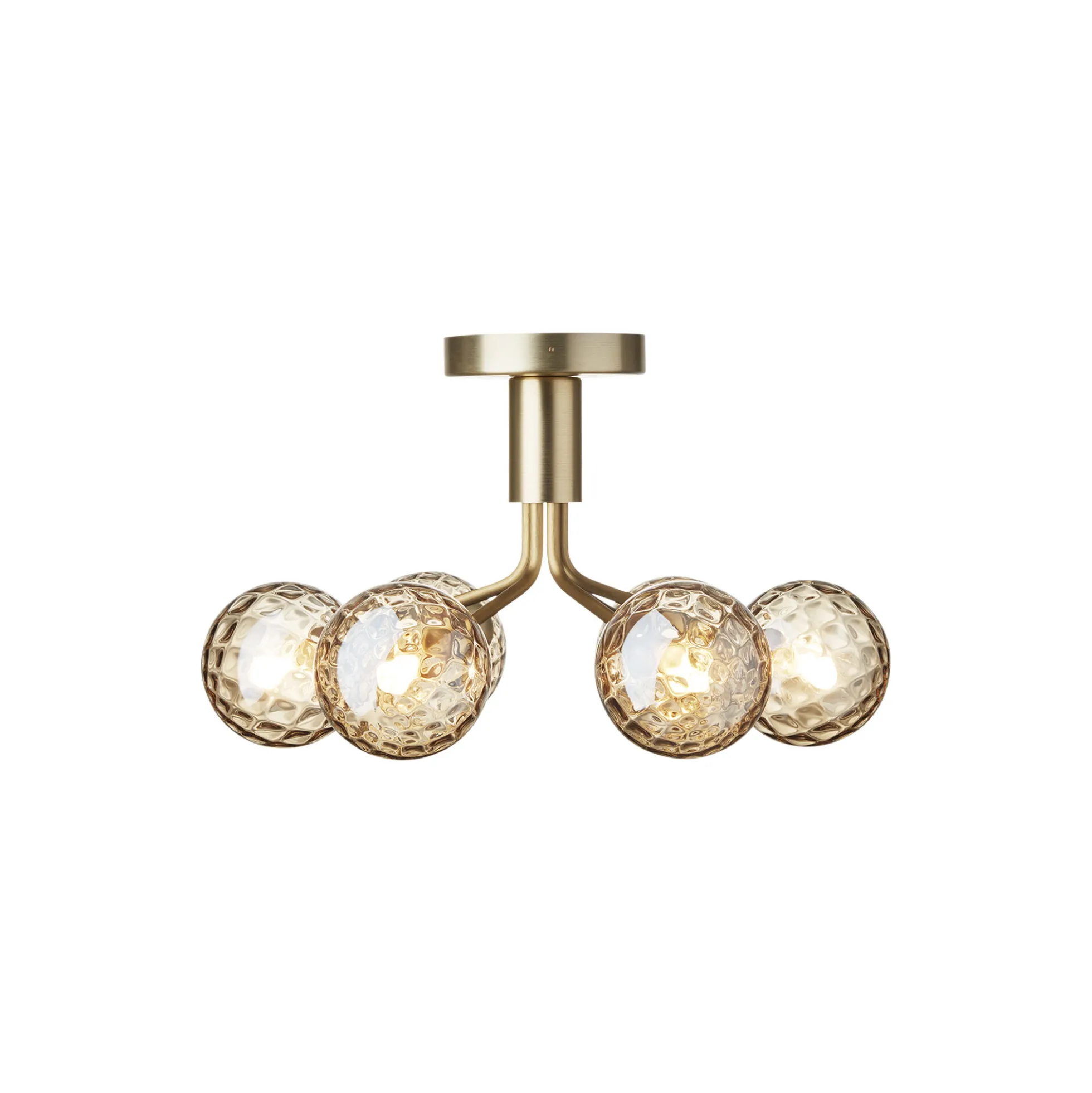 Apiales 6 Ceiling Lamp, brushed brass/optic gold