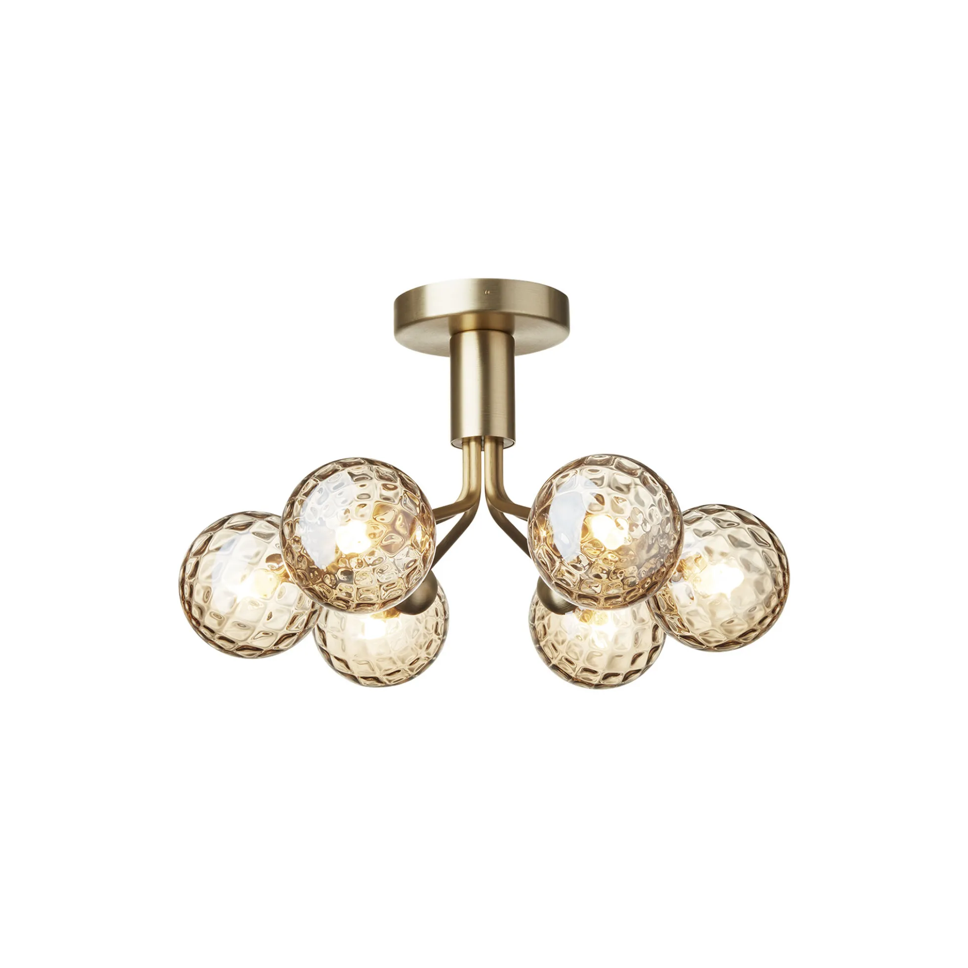 Apiales 6 Ceiling Lamp, brushed brass/optic gold