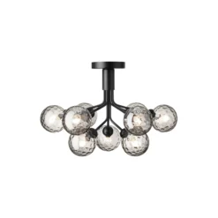 Apiales 9 Ceiling Lamp, satin black/optic smoked