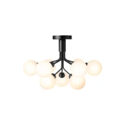 Apiales 9 Ceiling Lamp, satin black/opal