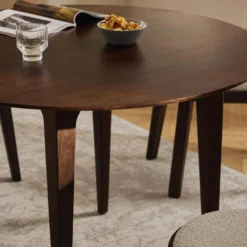 Archie Round Oak Dining Table, mango wood