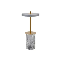 Asteria Move Mini Portable Lamp, grey marble brass