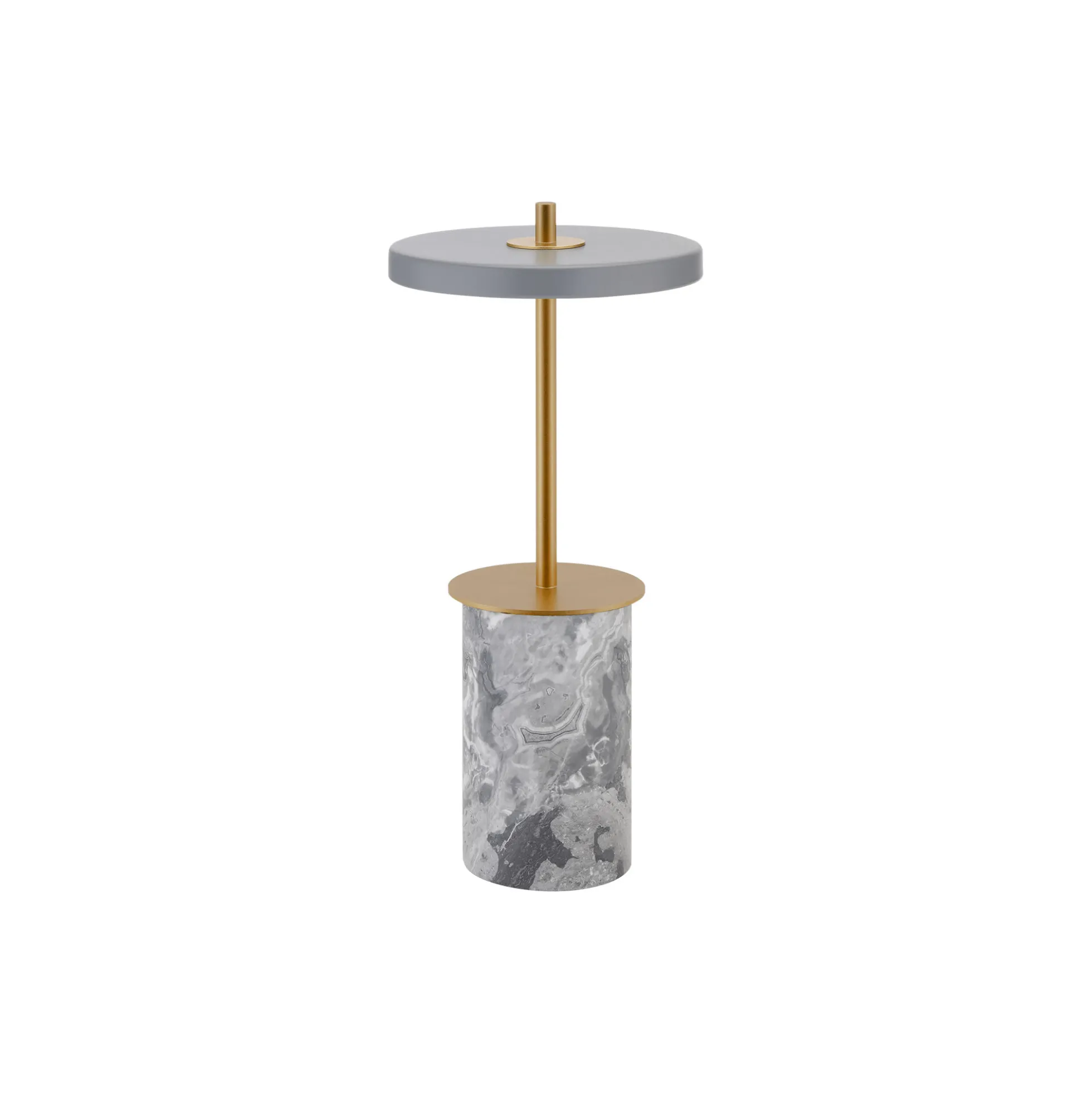 Asteria Move Mini Portable Lamp, grey marble brass