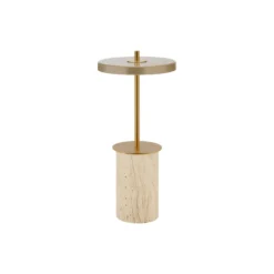 Asteria Move Mini Portable Lamp, clay travertine brass