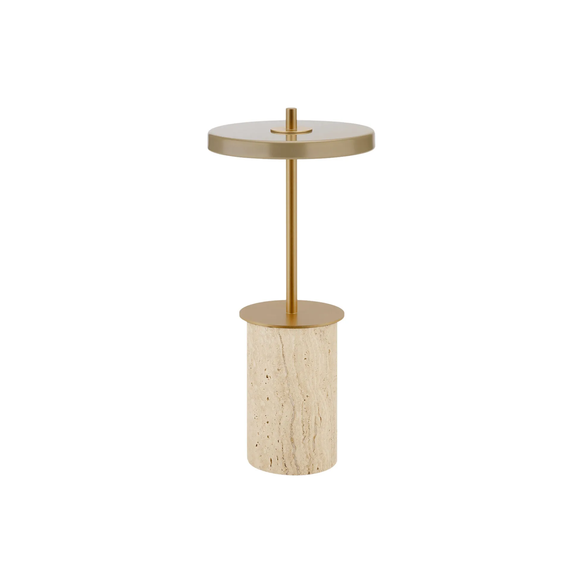 Asteria Move Mini Portable Lamp, clay travertine brass
