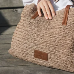 AvaniMBG Shopper, Raffia, natural w/cognac