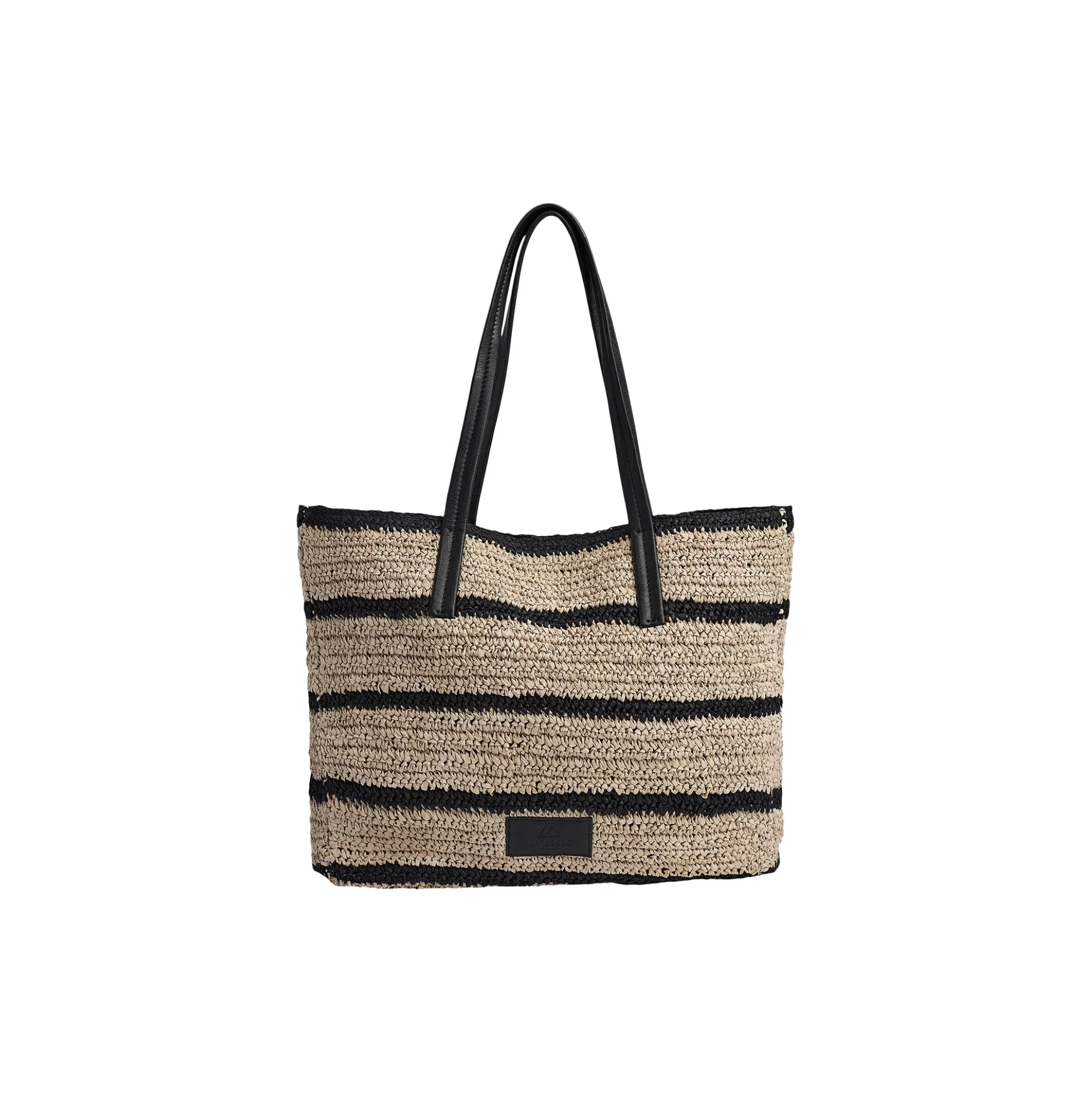 AvaniMBG Shopper, Raffia, natural/black mix w/black