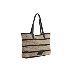 AvaniMBG Shopper, Raffia, natural/black mix w/black