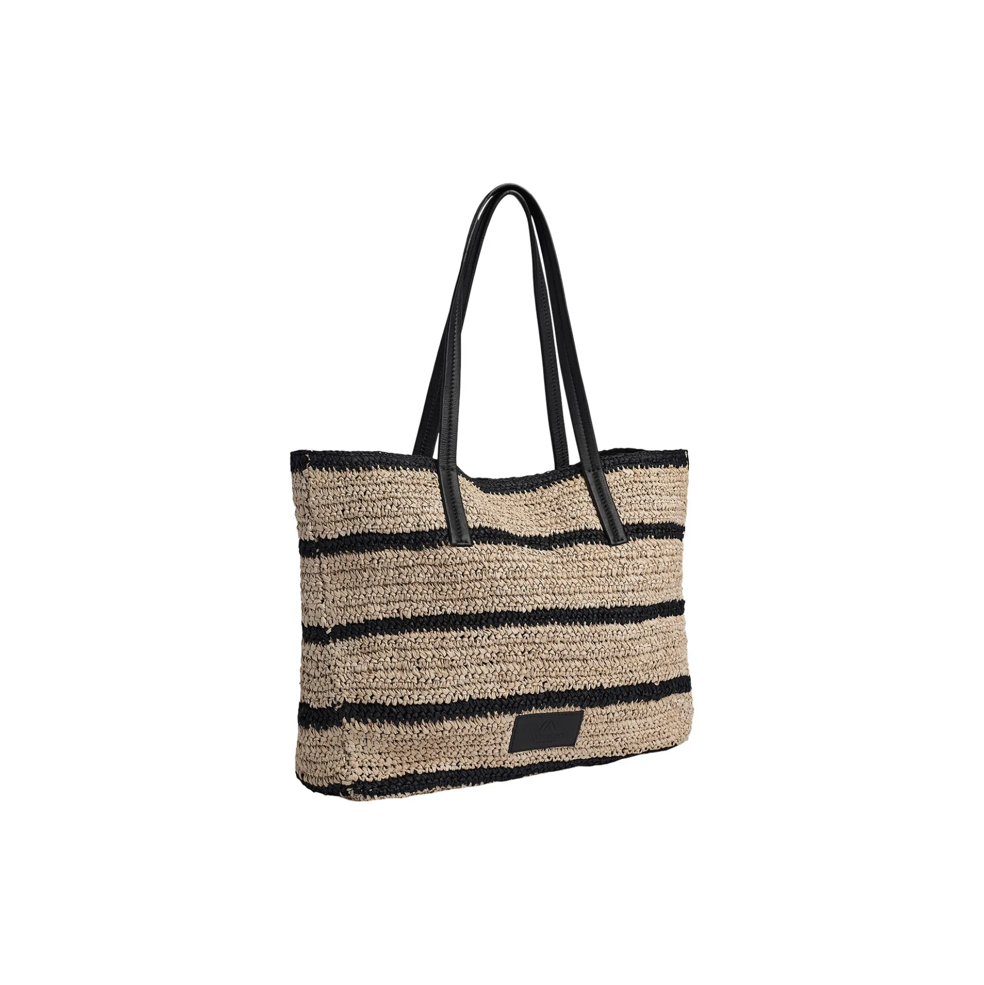 AvaniMBG Shopper, Raffia, natural/black mix w/black