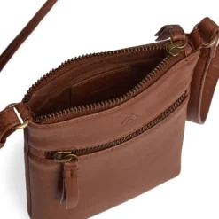 AvenMBG Cross. Bag, Soft Vin., cognac w/br. gold