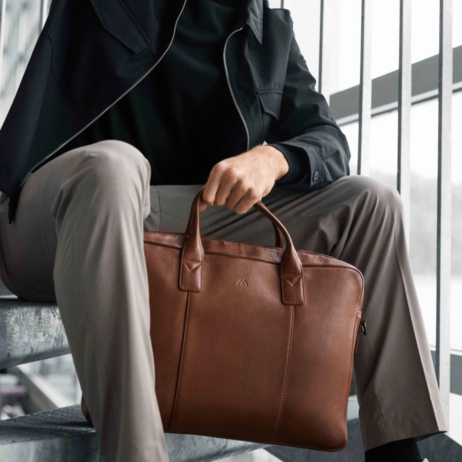 AxelMBG Laptop Bag, cognac