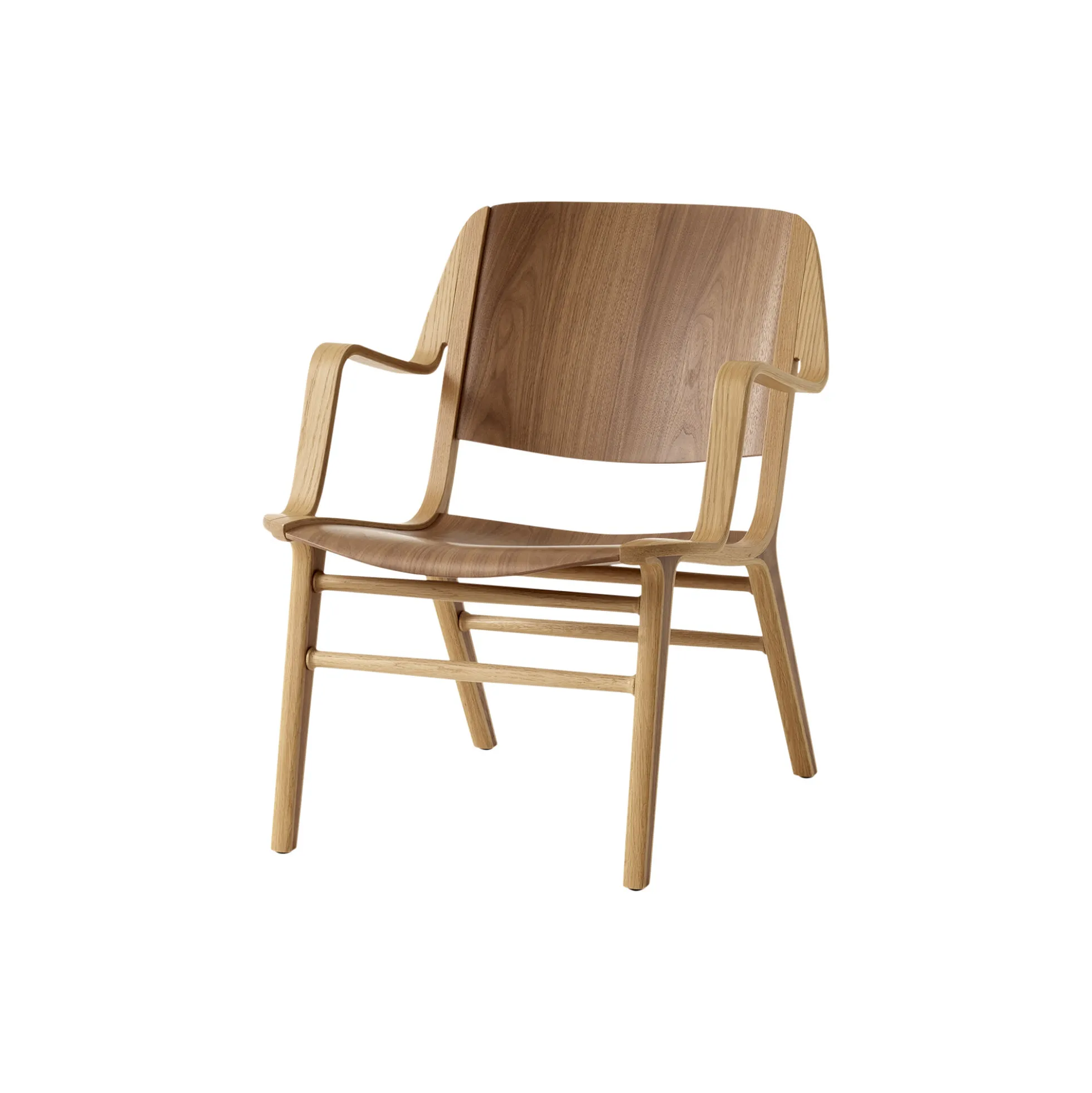 AX HM11 Lounge Chair, lacquered oak/walnut