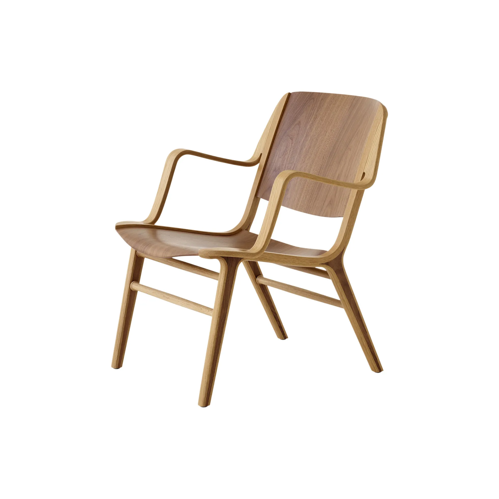 AX HM11 Lounge Chair, lacquered oak/walnut