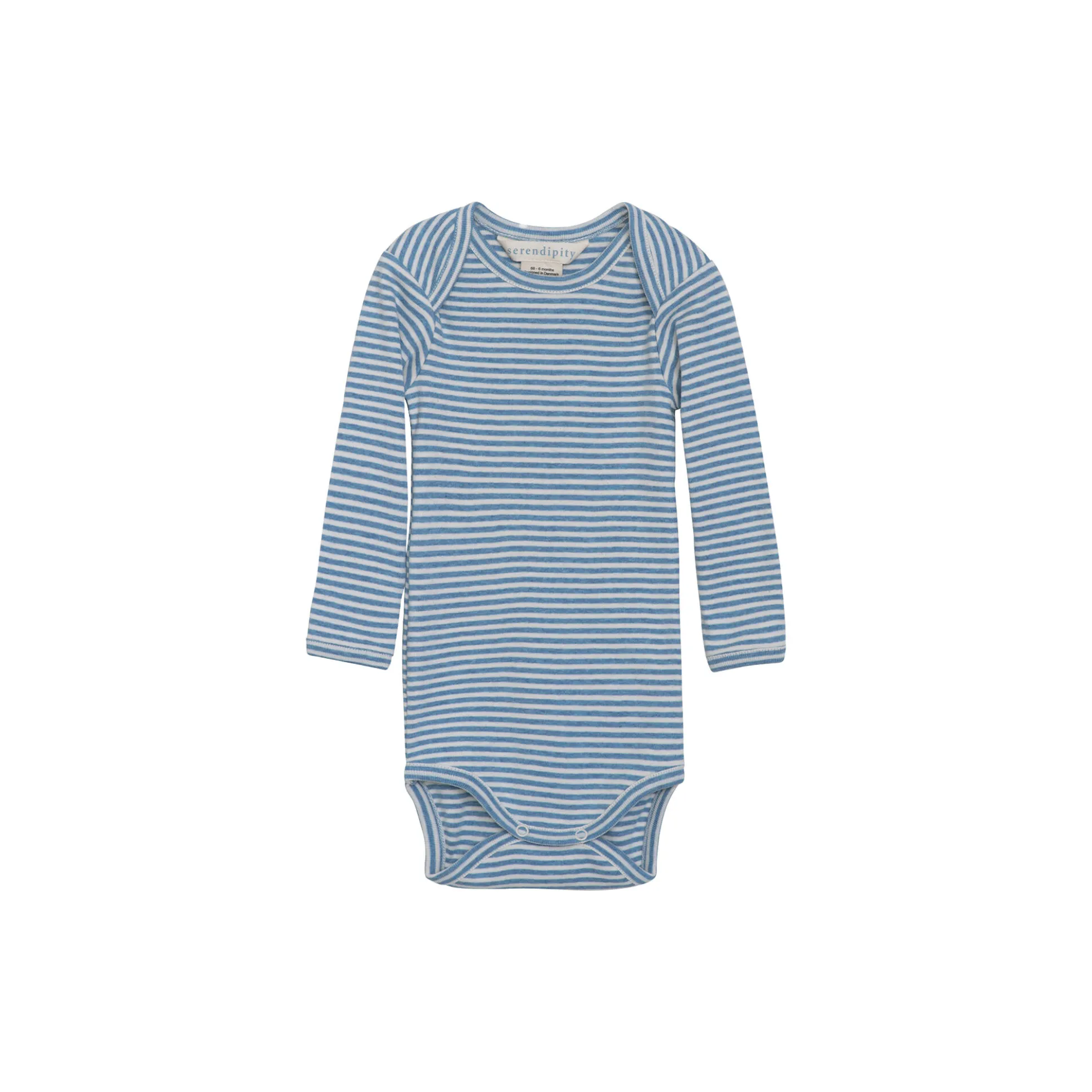 Baby body stribet, azur/ecru
