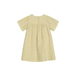 Baby Flair Dress, lemon checks